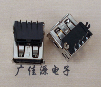 USB插座 90度AF單層正向墊高9.3 DIP魚叉腳