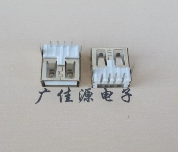  USB2.0 AF 90度 直插腳 無后蓋 平口銅殼