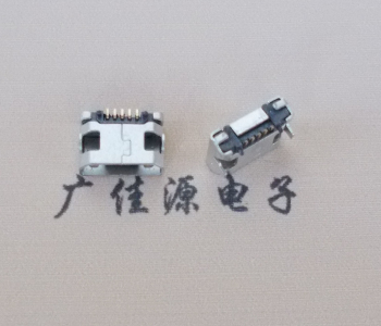 邁克小型 USB連接器 平口5p插座 有柱帶焊盤
